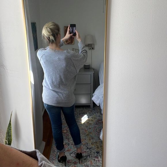 Free People Get Together Gray Long Sleeve Shirt Size Medium - Picture 4 of 7